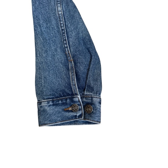 Vintage 90s Kellogg’s Corn Flakes Embroidered Denim Jacket Leather Collar Size S - Picture 11 of 11